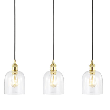 Cooper 25.5" Farmhouse Contemporary Glass Linear LED Pendant - JONATHAN Y